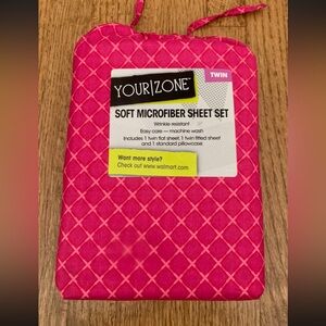 Your Zone hot pink soft microfiber twin size sheet set